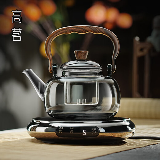 Gaoming high temperature resistant tea kettle for home use ultra-thin electric ceramic stove for tea drinking special thickened handle kettle new glass tea set anti-scald handle kettle + ultra-thin electric ceramic stove 1000ml