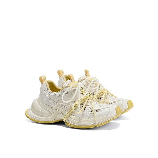 GG-CC [Voyager sur la planète] Nouvelle chaussures de papa à mailles à mailles tendances pour femmes pour femmes chaussures décontractées de femme G25S9922 jaune 37