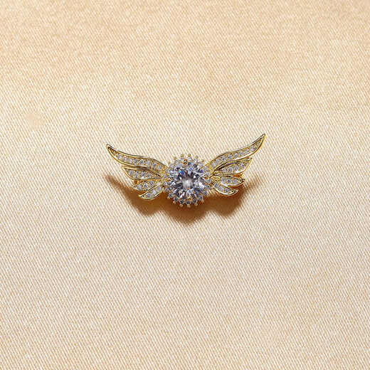 Angel Wings Men's Brooch Light Luxury High-end Corsage Simple Suit Decoration Lapel Pin Creative Pin Badge Accessories Gold One