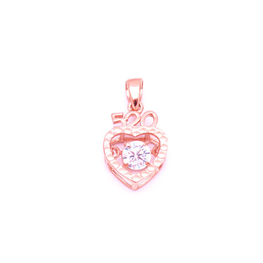 Xerui Russian 14K gold pendant for women rose gold blessing smart letters peach heart AU purple gold color pendant for girlfriend