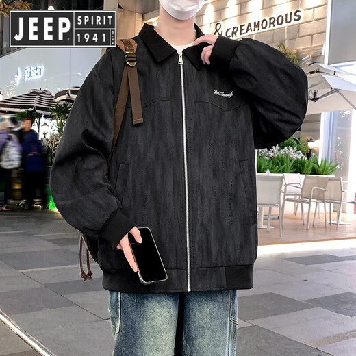 
JEEP SPIRIT Jeep Jacket Men's Spring and Autumn 2025 New Jacket Trendy Brand Thin Tops Teenager Pleasant Casual Workwear K15832 White Gray 2XL