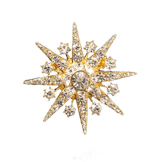 Youshu Amash 2024 new domestic purchasing jewelry pin accessories diamond snowflake brooch for women, one gold and one silver