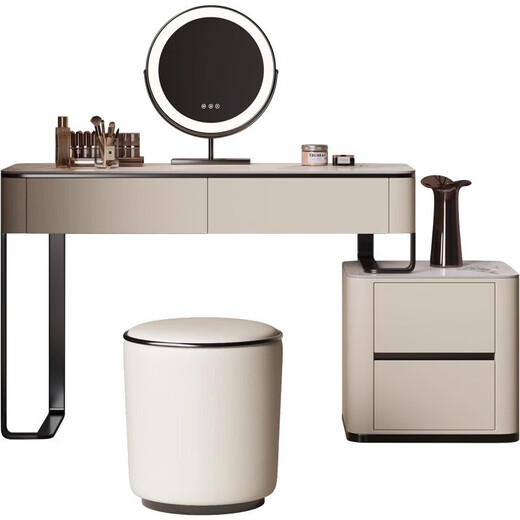 All solid wood slate dressing table bedroom simple modern small apartment customizable stainless steel dressing table dressing table 80cm single dressing table