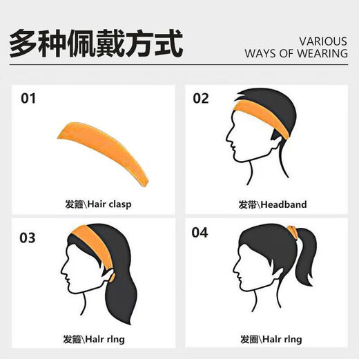 运动发带男吸汗跑步头带止汗导汗带女健身足球束发巾头巾洗漱 幻夜黑气质灰