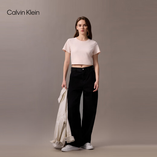 Calvin Klein Jeans25春夏新款女士潮流复古ck纯棉香蕉裤弯刀裤牛仔裤44B728G