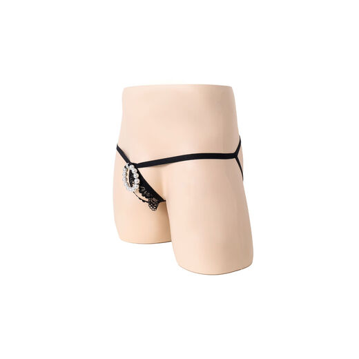 Men's Self-Making Underwear Sexy Underwear Boys Men's Self-Making Underwear Thong Underwear Bead Chain Ring Pink Color Men's Self-Making Underwear One Size