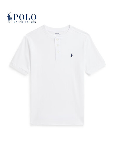 Polo Ralph Lauren Boys' Classic Jersey Cotton Short-Sleeved Henley RL43135 100-White S (7)