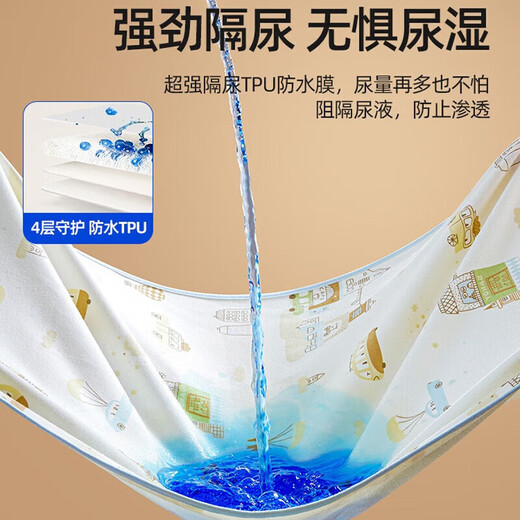 Betas baby urine septum baby waterproof and washable pure cotton breathable sheet menstrual aunt pad menstrual period mattress elderly [anti-slip style] Flight diary-5A grade antibacterial 70x90cm