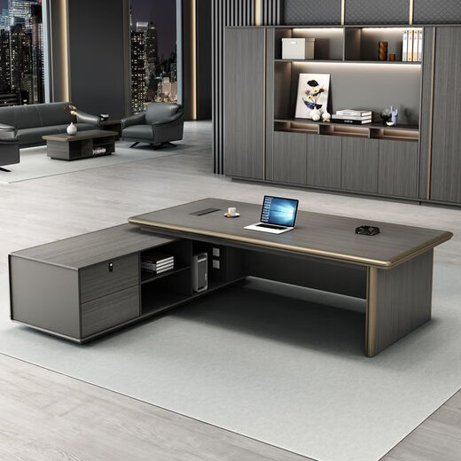 Zhiyi Desk Boss Desk Simple Modern Manager Desk Light Luxury Leadership Desk and Chair Set Office Executive Desk Combination 2.0 Meter Luxury Boss Desk