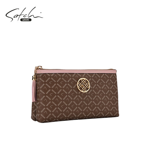 Satchi [Nouveau produit] sac pour femmes PVC Presbyterian Bag Fashion Commuter à une épaule Cossbody Bag cadeau à ma femme 618 Brown / Yellow-Brown