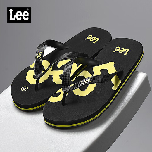 LEE FLIP FLOPS Zapatos para hombres para el verano Nuevas zapatillas deportivas transpirables para hombres Sandalias de playa anti-Slip Beach Men Black 41 (255 mm)