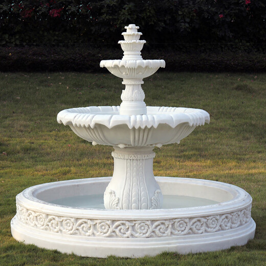 European-style flowing water fountain, outdoor courtyard garden, fish pond, fountain, landscape decoration, wedding ornaments, wishing pool, No. 8 fountain