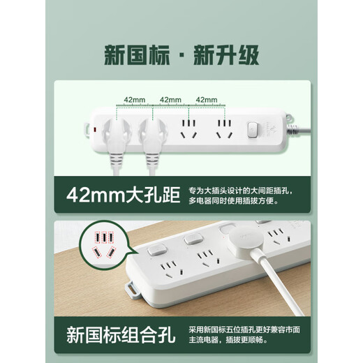 官方直销插座usb插排插线板拖线板插板带线家用多功能转换器多用 U12033  20W快充-1.8m