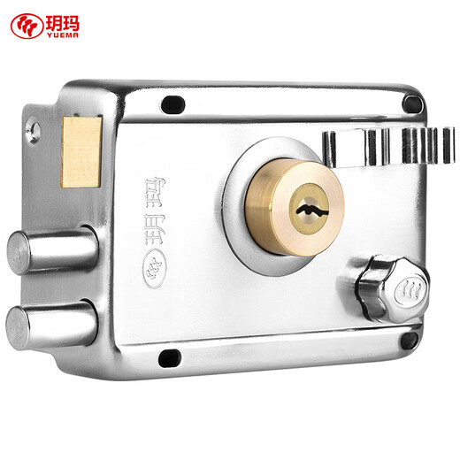 玥玛防盗门锁外装门锁通用老式铁门锁木门锁室内外C级家用户外大门锁 750-698右开有边（超C级锁芯）