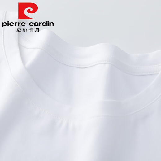 Pierre Cardin (pierre cardin) pure cotton national style white t-shirt women's short-sleeved loose simple versatile ink print summer 2025 new top trend 6193 leather pink short/sleeve this year's popular light luxury product M (recommended 80-105Jin Jin equals 0.5 kg)