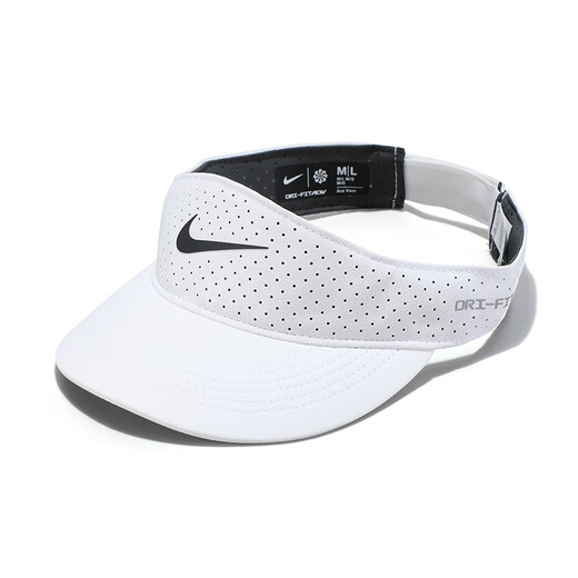 NIKE耐克空顶帽防晒遮阳马拉松运动帽男女网球帽子运动休闲跑步无顶帽 FB6443-100【白色 S /M(头围50-56cm)