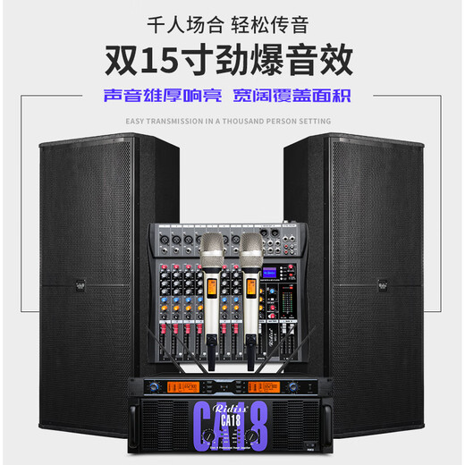 Ridiss SRX Professional Audio Set Single 15-inch Double 15-inch Stage Wedding Outdoor Conference Performance HiFi Passive Audio KTV Engineering Speaker Double 15-inch High-end Set 2#