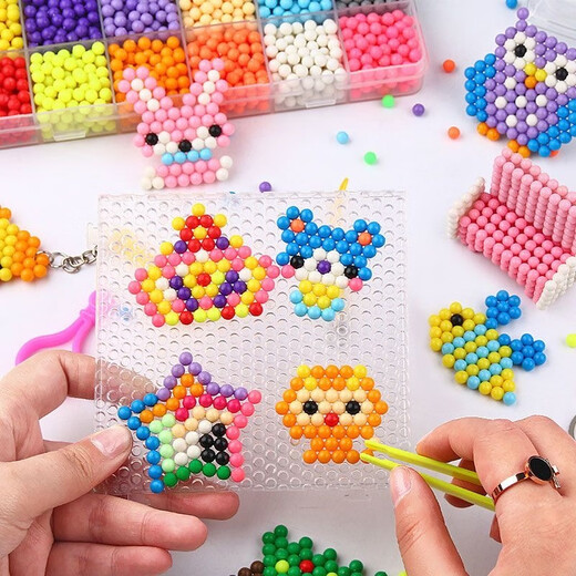 Zhiku Water Mist Magic Bead Night Pearl Toy Magic Perles brillants à la main Faire un ensemble de matériel d'enfant pour enfants NOUVEAU GILLE Candy Modèle 24 Couleurs 2401 Pièces + ACCESSOIRES DE LUX