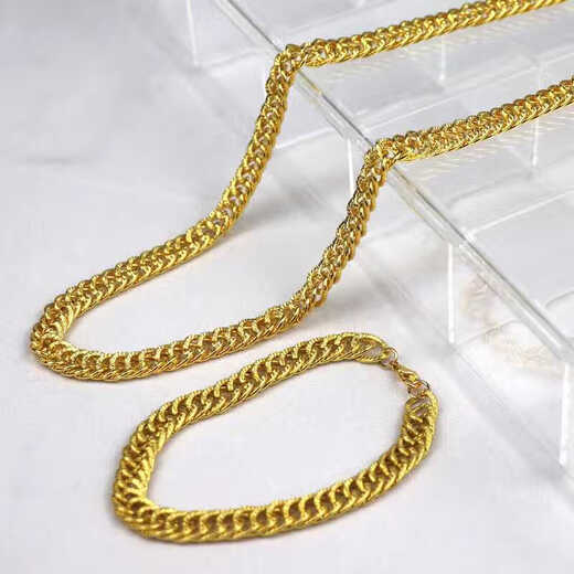 GUIG gold necklace Internet celebrity hip-hop big gold chain rich man super thick fake golden plastic simulation live broadcast props social people props sand sculpture gold necklace 60cn necklace