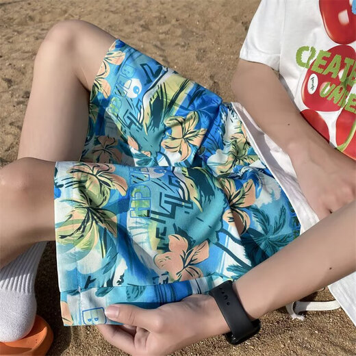 Phoenix Ice Silk Cool Feeling Hawaiian Beach Shorts Herren Sommerdünnstil Jugendmodemarke Casual Sport Fünf-Punkte-Hosen 677 Weiß 3xl