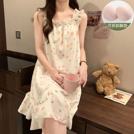 Hanrui Bubble Cotton Hosender Nachthemd süßes und niedliches Brustpolster Abnehmbares Hauskleidung CX-5010# Regenbogen lächelnde Gesicht 170 m