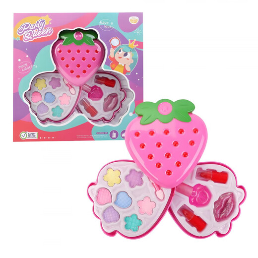 OUOETY children's non-toxic cosmetic toy box 3-6 years old can wash makeup for little girls' special nail polish lipstick strawberry 148s strawberry children's makeup box