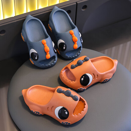 Cute children's slippers for boys 2025 new summer baby girl indoor bath non-slip boys' slippers for outer wear orange (upgraded environmentally friendly material) 12 230 yards (inner length 22CM suitable for sizes 36-37)