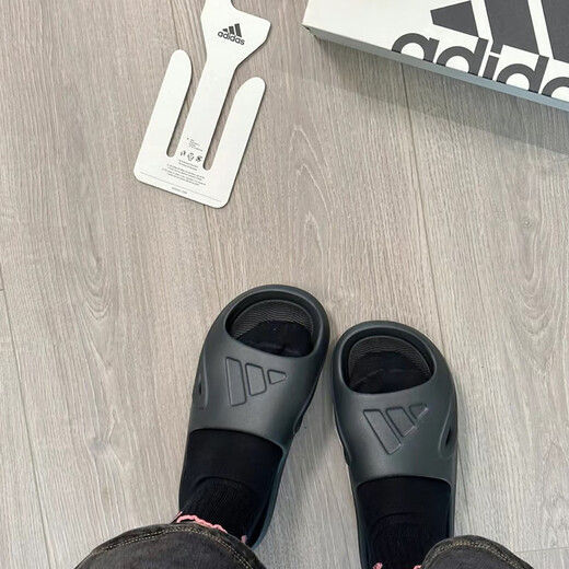 阿迪达斯 （adidas）ADICANESLIDE灰色男女鞋运动鞋拖鞋ID7188官方正品 黑色IF7371 现货 36.5