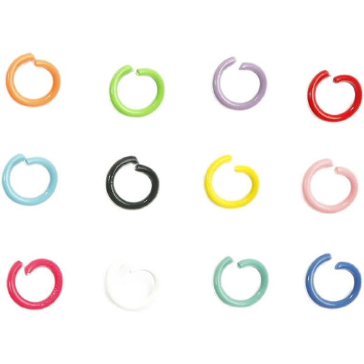 DIY homemade keychain pendant macaron color 8mm metal paint small single ring connecting ring open C ring accessories random mixed colors 50 pieces