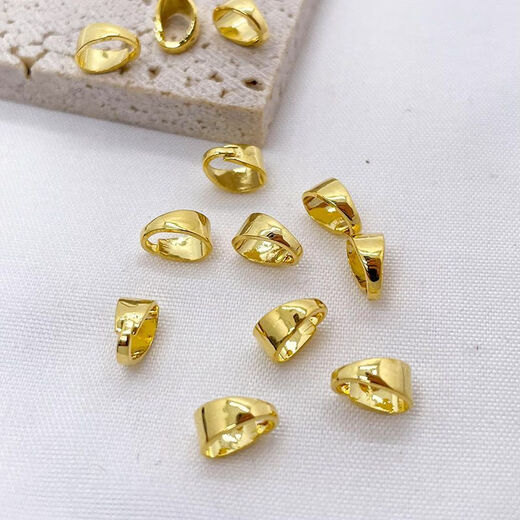 DL 1998 Fat Donglai same style platinum buckle head 18K yellow l gold melon seeds non-fading non-allergenic pendant accessories buckle diyAu750 gold melon seed buckle small size