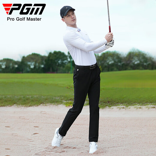 
PGM golf clothing men's long-sleeved T-shirt ice silk sleeve laser punching YF681-white [top] [ice
