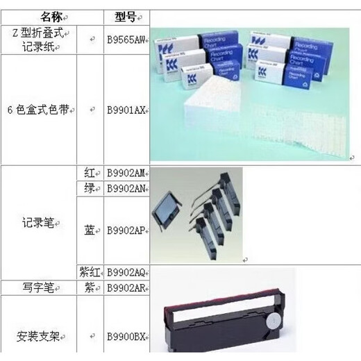 YOKOGAWA 记录笔B9902AM红AN绿AP兰AQ红紫AR紫 B9902AM红色