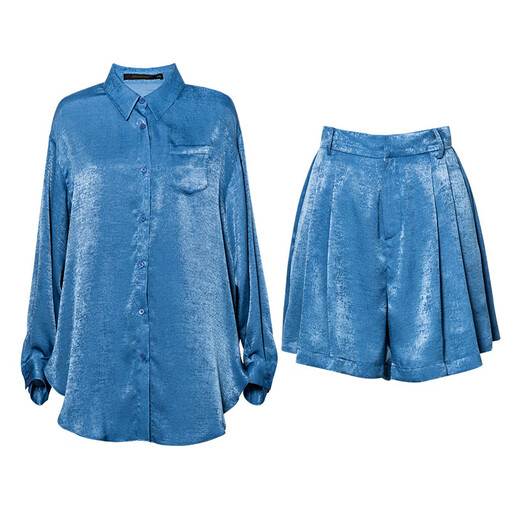 Roeyshouse Look Stylish Blue Shirt Set 2025 Sommer neu