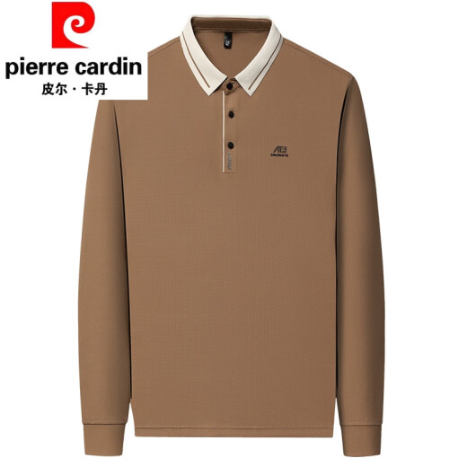 Pier Cardin High-End-Herren-Langarm-T-Shirt 2025 Feder und Herbst Dünnes Dach im mittleren Alter, Daddy Revers Polo Basishemd Herbst Top 16823 Hellgrün M 165 [Empfohlen 100-120jin [Jin entspricht 0,5 kg]]