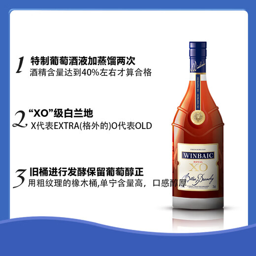 Baiyingke French Original Importée Vin étranger Lan Dai Collection XO40 Degré Spirit Wine 700ml Boîte-cadeau Importée Vin Original [Collection Lan Dai XO] 700ml 1 Bouteille