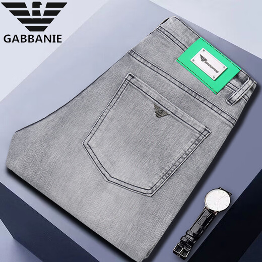 
Armani black jeans men's slim elastic European spring and summer new denim trousers black k683 29 size waist 2 feet 2