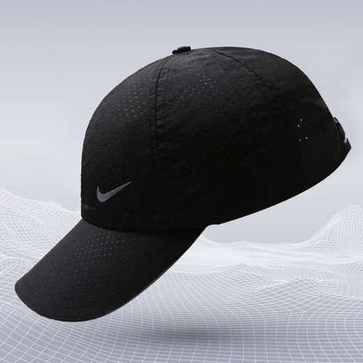 NBA KIDS-NIKE【防晒舒适】帽子男女鸭舌帽夏季防晒太阳帽薄款男士运动透 耐克网眼小勾黑色 耐克可调节（55-60cm）