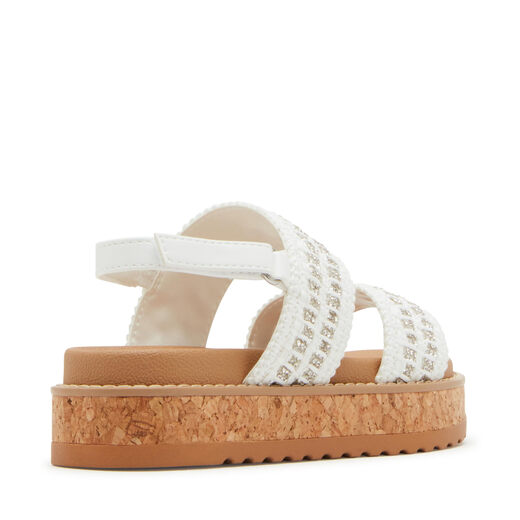 Steve Madden Girls Stroller Sandals, White, 5 Adults White 5 Adults