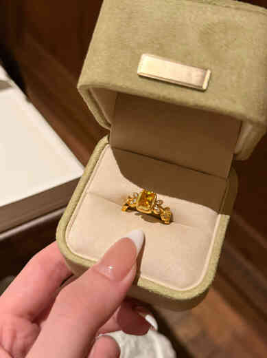 Iosn water shell gold 5D inlaid feather sugar cube ring 999 pure gold fashionable versatile high-end gift for your girlfriend Feather sugar cube ring (9 to 20 circles)