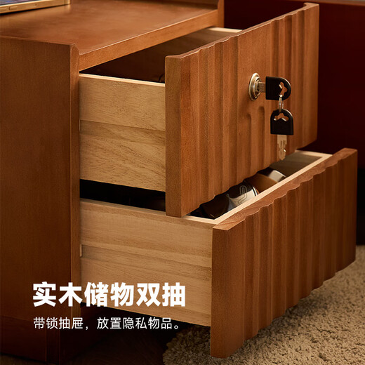 家逸全实木床头柜小型卧室置物柜高级感窄逢收纳柜带抽屉2025新款