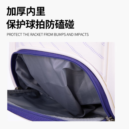YONEX尤尼克斯羽毛球包多口袋独立鞋仓大容量双肩包BA02512EX白深蓝