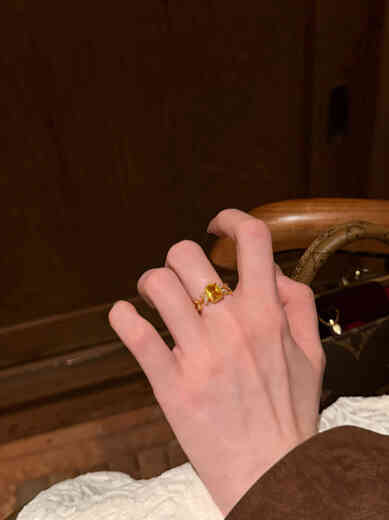 Iosn water shell gold 5D inlaid feather sugar cube ring 999 pure gold fashionable versatile high-end gift for your girlfriend Feather sugar cube ring (9 to 20 circles)