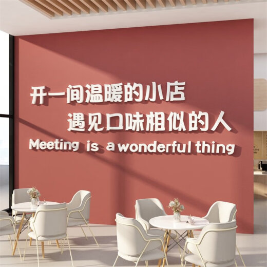 网红打卡点拍照区布置造背场景奶茶店墙壁面装饰你真好看贴纸 13062店铺款四-粉红 8mm加厚 特大