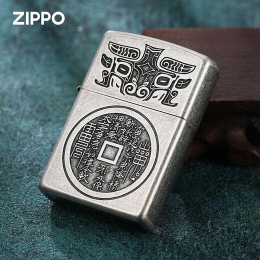 ZIPPO打火机 古银山鬼花钱 煤油防风外壳之宝正版送男友礼物 古银山鬼花钱-单机版 DY9902GY