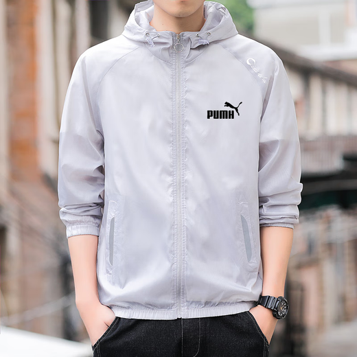 Branded sun protection clothing for men in summer, light and breathable ice silk skin clothing, outdoor cool casual casual trendy sun protection fishing clothing, white L