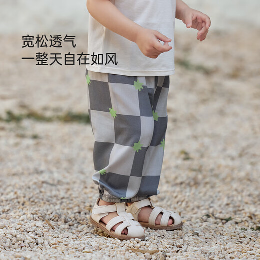 babylove宝宝防蚊裤夏季薄款外出裤子幼童透气休闲长裤清凉束脚裤百搭