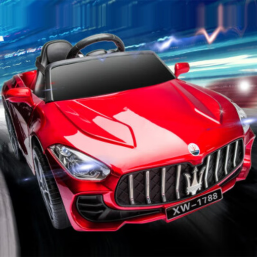 Cool Infant Children's Electric Car Four-Wheel Car Can Sit People Remote Control Baby Toy Car Stroller Driving One-Year-Old Gift Pearlescent Red Dual Drive + 12V Large Battery + Bluetooth