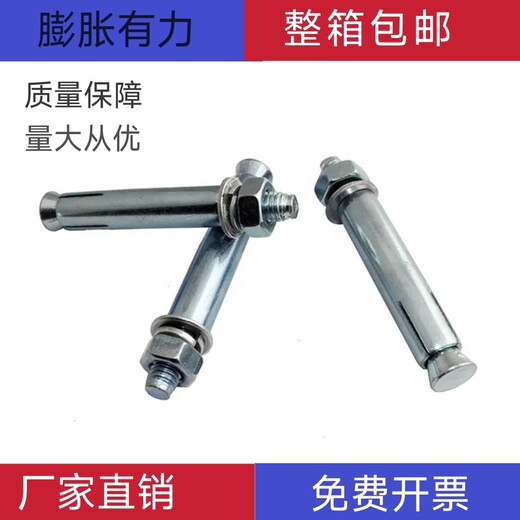 OUOETY镀锌膨胀螺丝蓝白锌加长螺栓拉爆螺丝钉铁膨胀管M6M8M10M12 12200一箱240个
