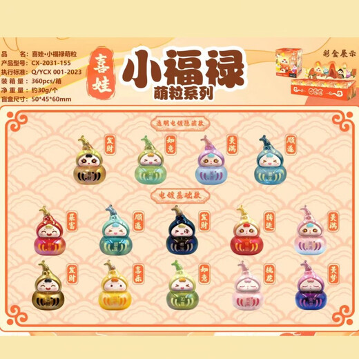 Monkey Happy Little Gourd Good Luck Happy Fulu Fulu Being Box Toys Doll Boy and Girl Children's Day adornos para enviar amigos Regalos de cumpleaños Xiaofulu-Small [Box único envío aleatorio]