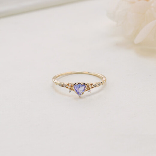 Hunter Japanese style natural tanzanite retro rhombus hollow exquisite niche personalized earrings snow mowing ring for women Tanzanite No. 5